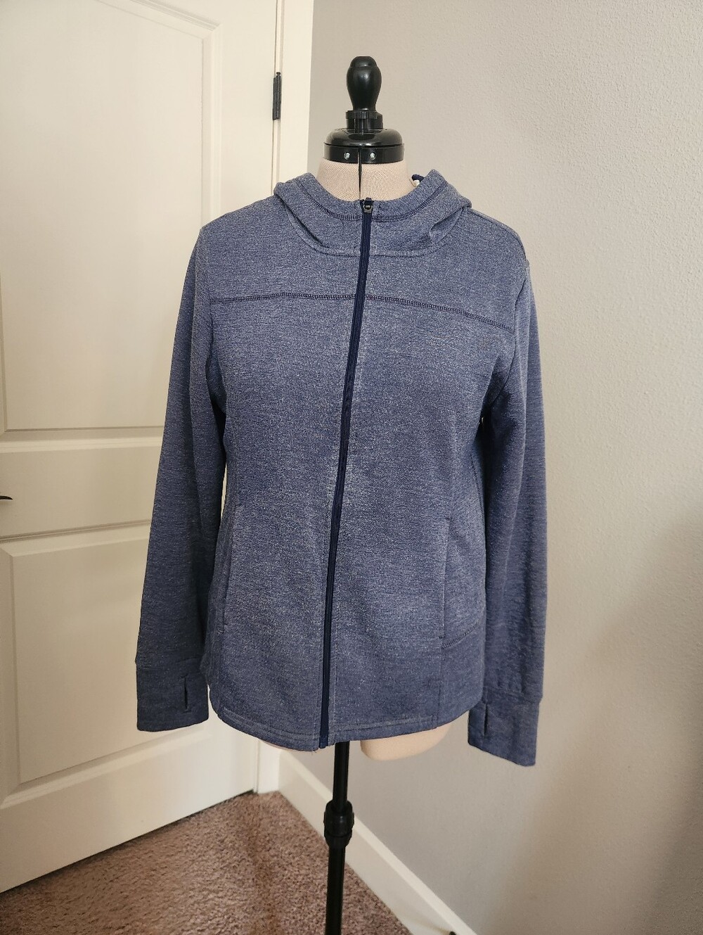 Danskin Navy Full-Zip Hoodie Sweatshirt
